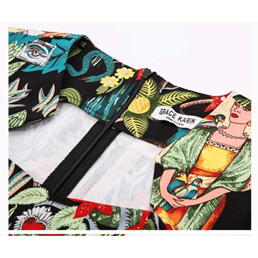Grace Karin Floral Print Midi Dress - Multicolor - Picture 11 of 12